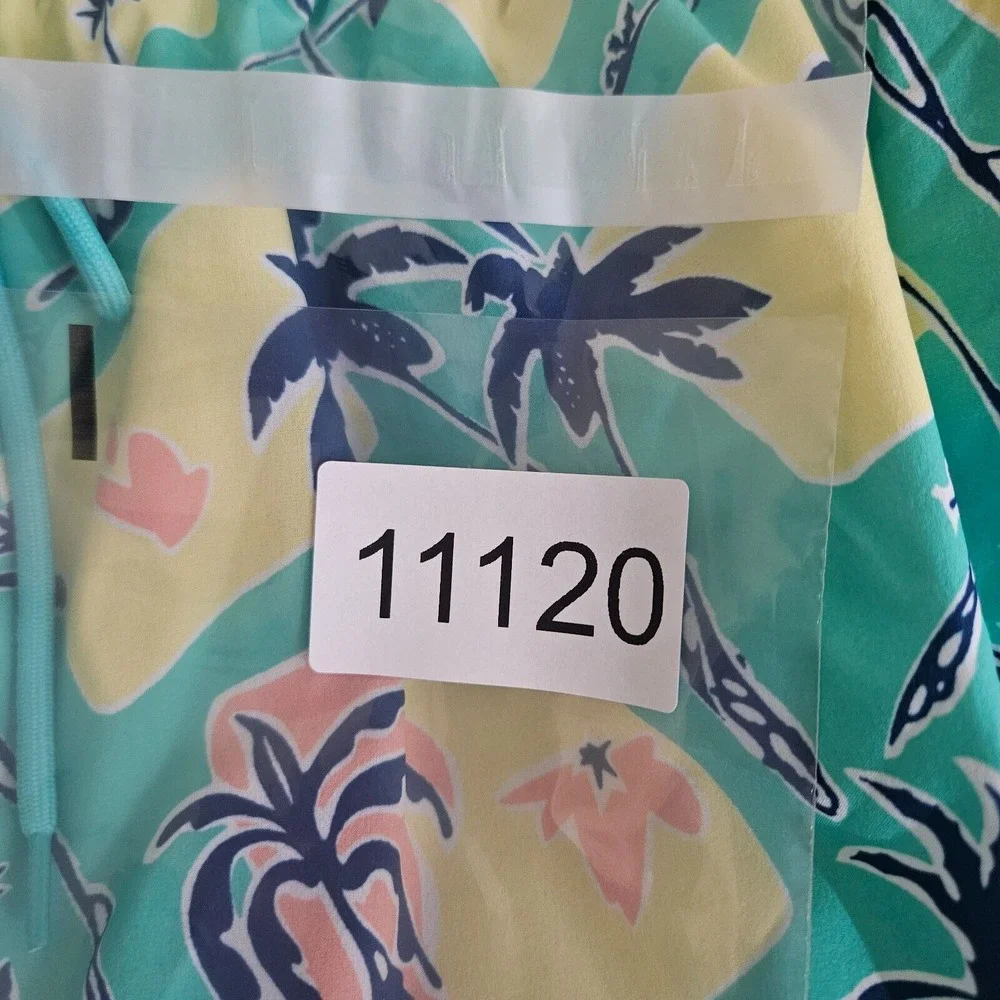 NWT Caribbean Swim Shorts Trunks Men's 3XB Lined Zip Pocket Palm Tree‎ Pineapple